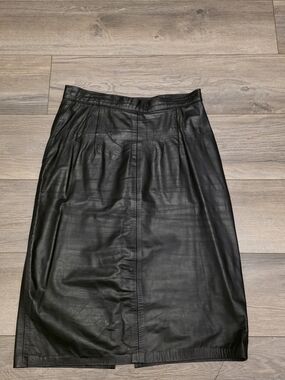 Vtg Skirt 80-90s Geuine Leather G-III Leather Fashions Size 12